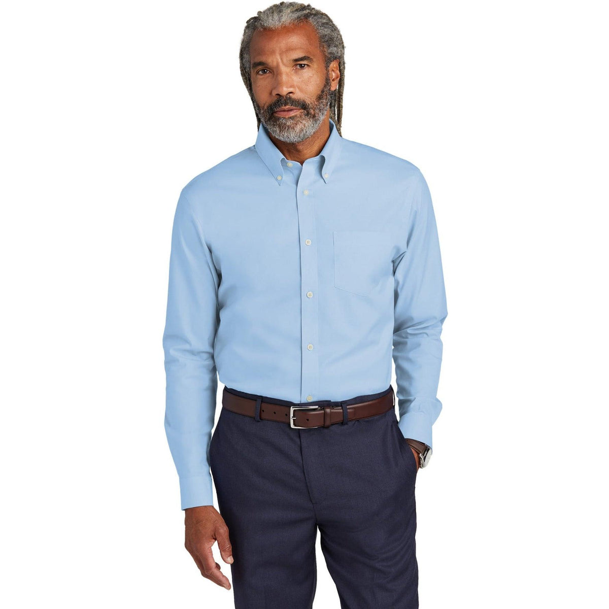 no-logo Brooks Brothers Wrinkle-Free Stretch Pinpoint Shirt-New-Brooks Brothers-Thread Logic