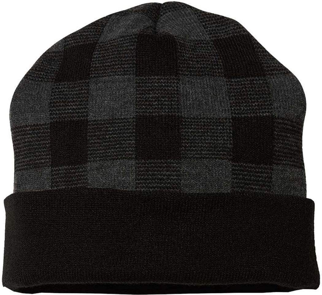Cap America Plaid Knit with Cuff