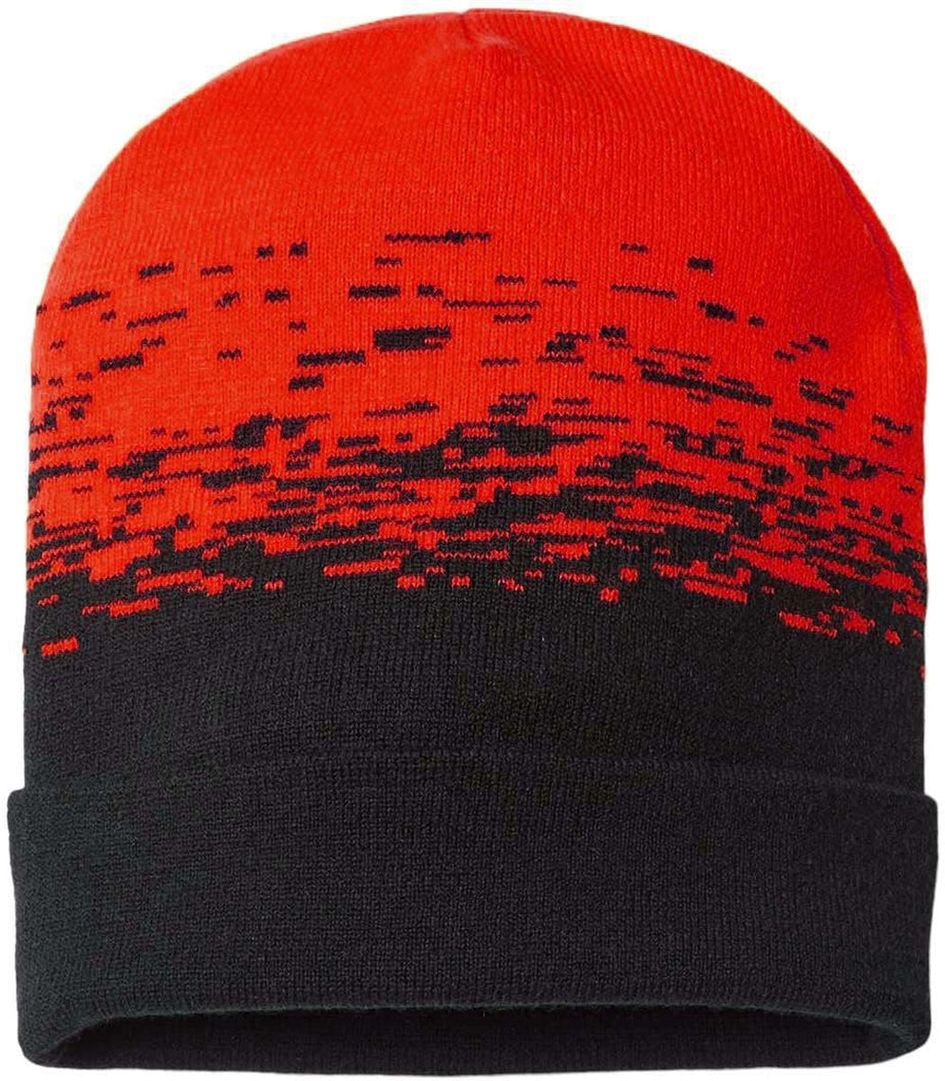 Cap America Static Pattern Knit with Cuff