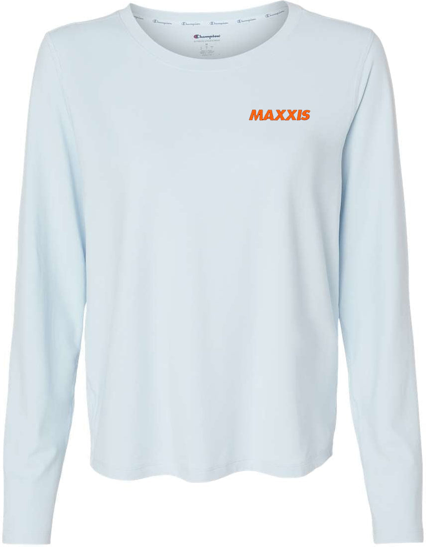 no-logo Champion Ladies Sport Soft Touch Long Sleeve Crop T-Shirt-Apparel-Champion-Thread Logic