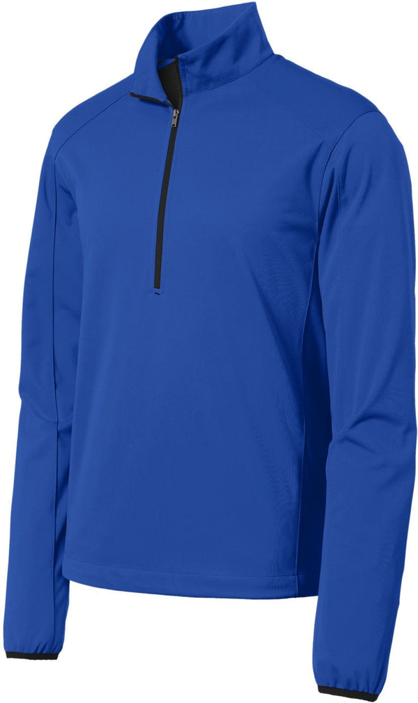 no-logo CLOSEOUT - Port Authority Active 1/2 Zip Lightweight Soft Shell Jacket-Discontinued-Port Authority-True Royal-2XL-Thread Logic