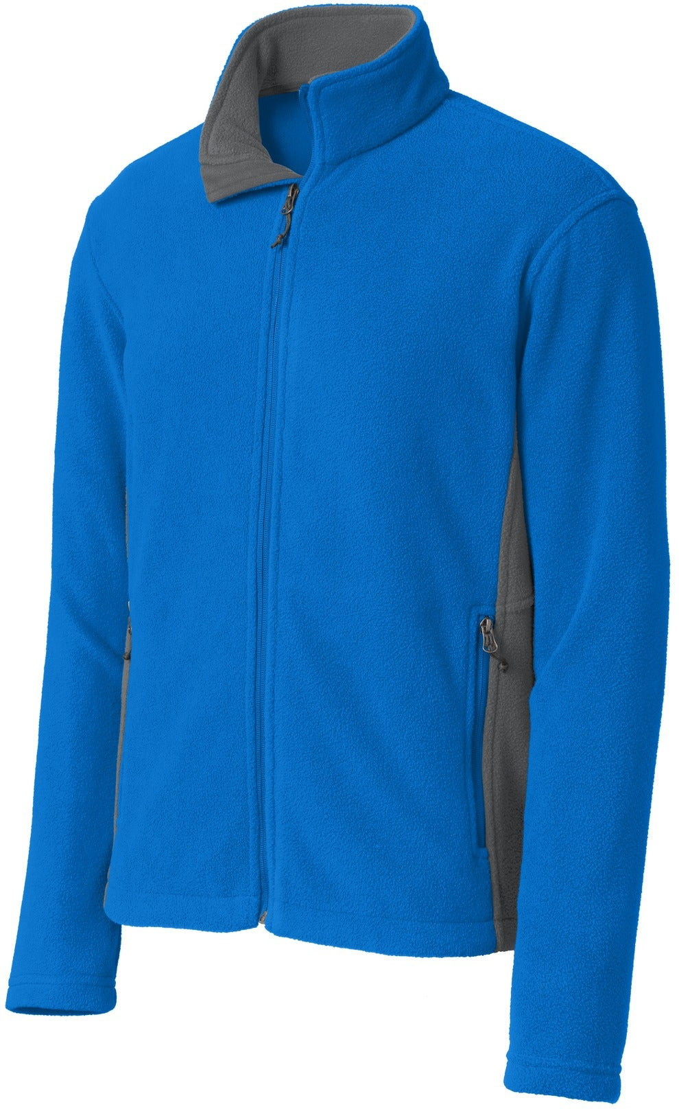 no-logo CLOSEOUT - Port Authority Colorblock Value Fleece Jacket-Discontinued-Port Authority-Skydiver Blue/Battleship Grey-3XL-Thread Logic