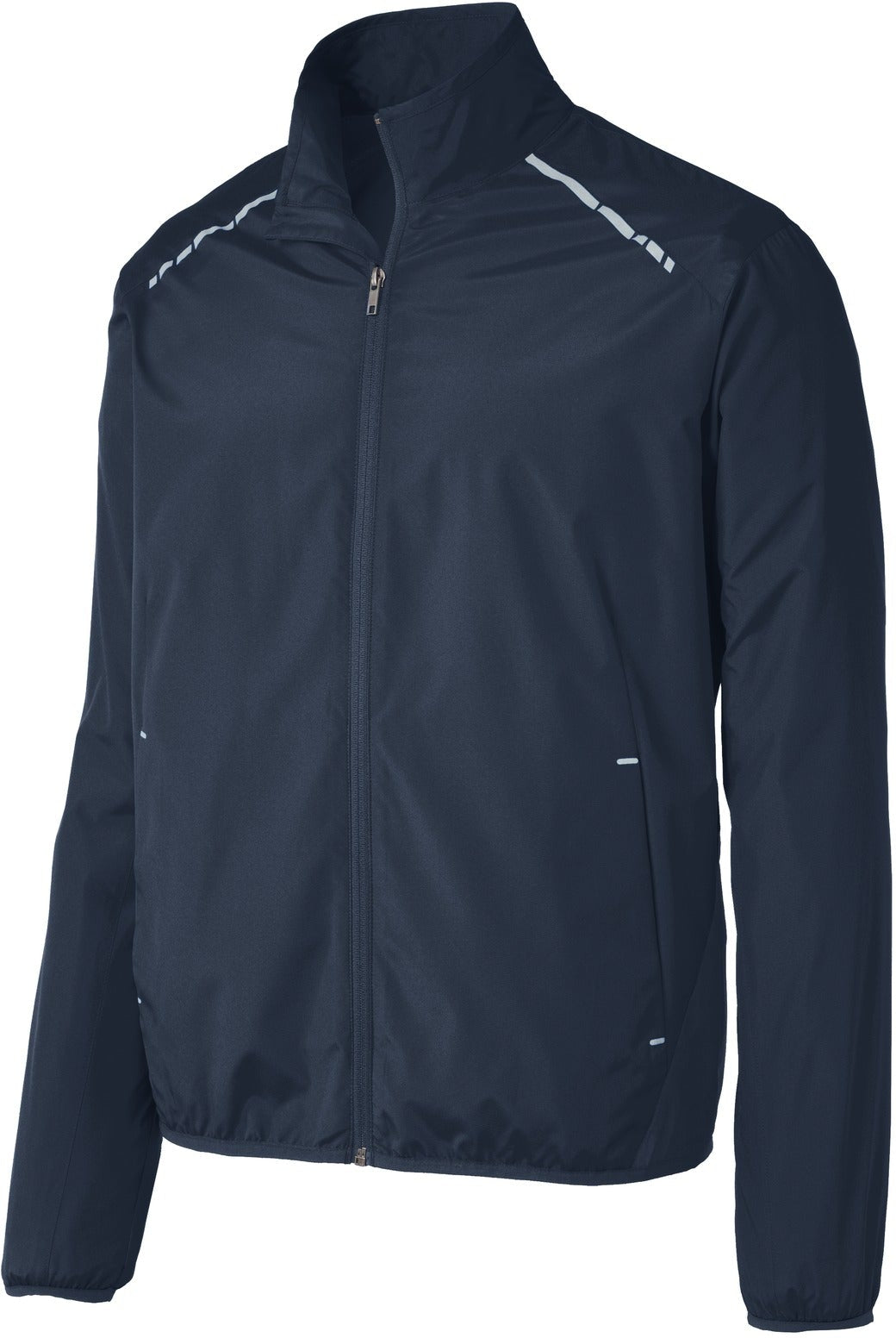 no-logo CLOSEOUT - Port Authority Zephyr Reflective Hit Full-Zip Jacket-Discontinued-Port Authority-Dress Blue Navy-S-Thread Logic