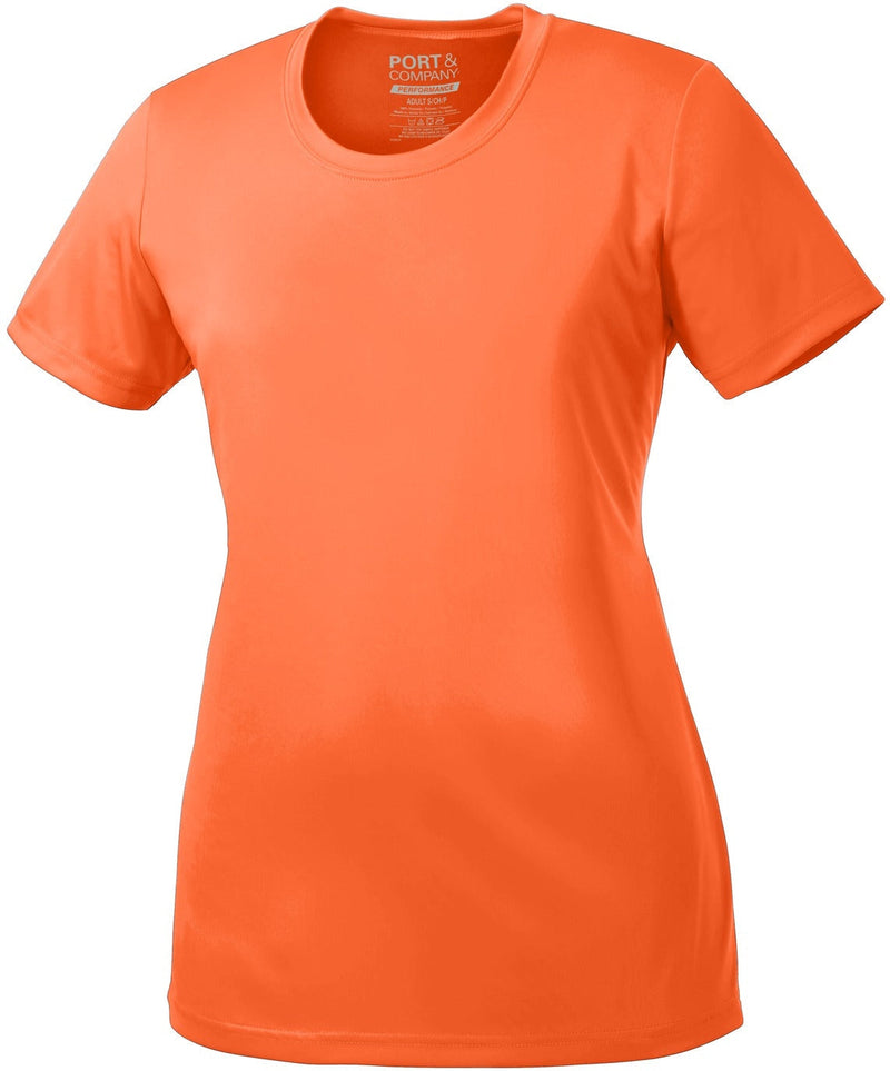 no-logo CLOSEOUT - Port & Company Ladies Performance Tee-Discontinued-Port & Company-Neon Orange-4XL-Thread Logic