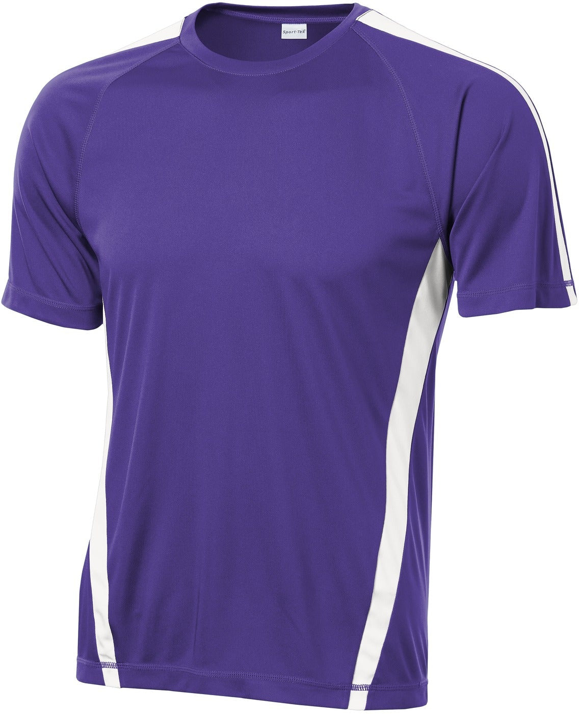 CLOSEOUT - Sport-Tek Colorblock Posicharge Competitor Tee-Discontinued-Sport-Tek-Purple/White-2XL-Thread Logic