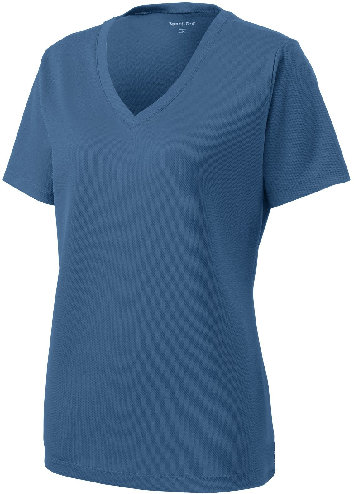 CLOSEOUT - Sport-Tek Ladies Posicharge Racermesh V-Neck Tee-Discontinued-Sport-Tek-Dawn Blue-3XL-Thread Logic