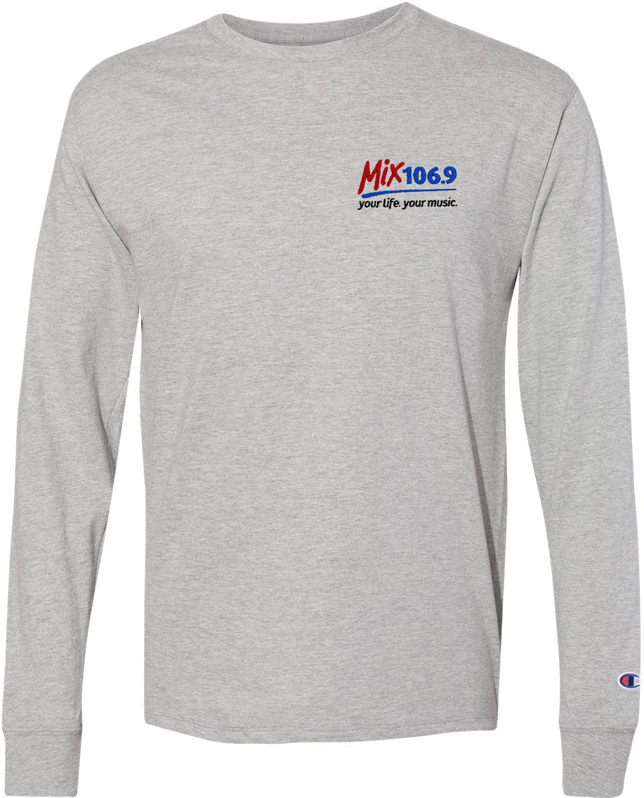 no-logo Champion Premium Fashion Classics Long Sleeve T-Shirt-Men's T Shirts-Champion-Oxford Grey-S-Thread Logic