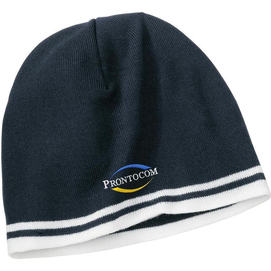 no-logo Port & Company Fine Knit Skull Cap with Stripes-Headwear-Port & Company-Thread Logic