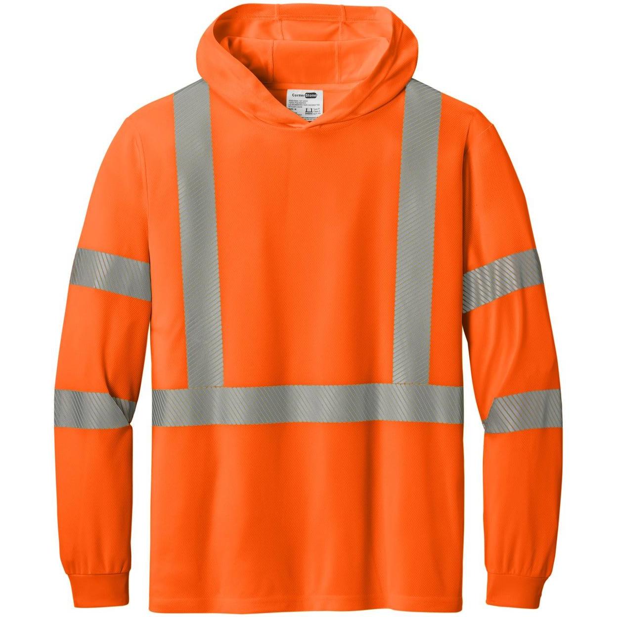 CornerStone ANSI 107 Class 3 Long Sleeve Segmented Tape Hooded Tee