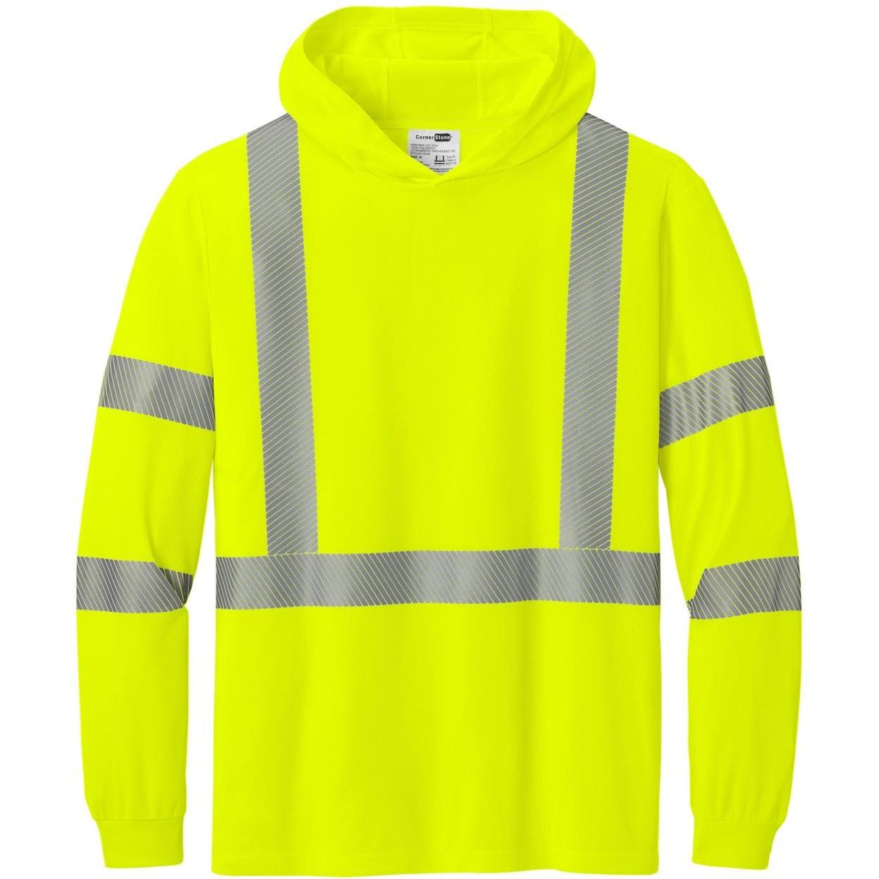 CornerStone ANSI 107 Class 3 Long Sleeve Segmented Tape Hooded Tee