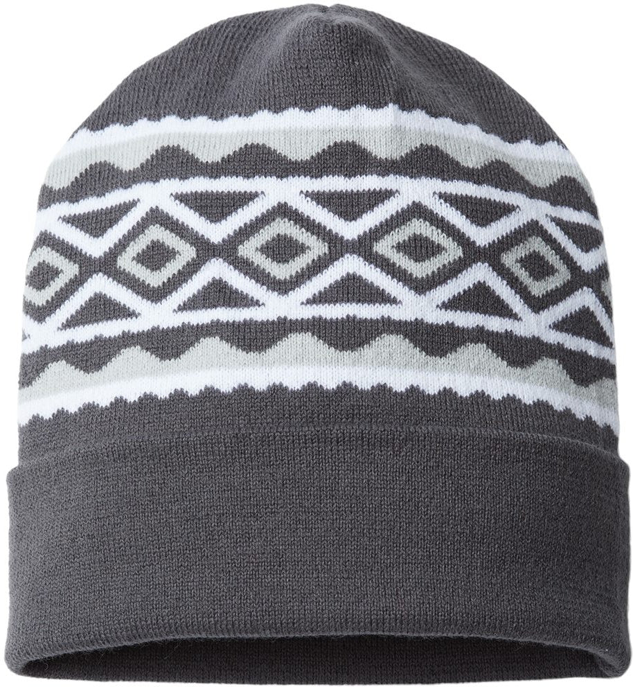 Cap America USA-Made Diamond Knit Cuff-Apparel-CAP AMERICA-Iron Grey/ White-OSFA-Thread Logic