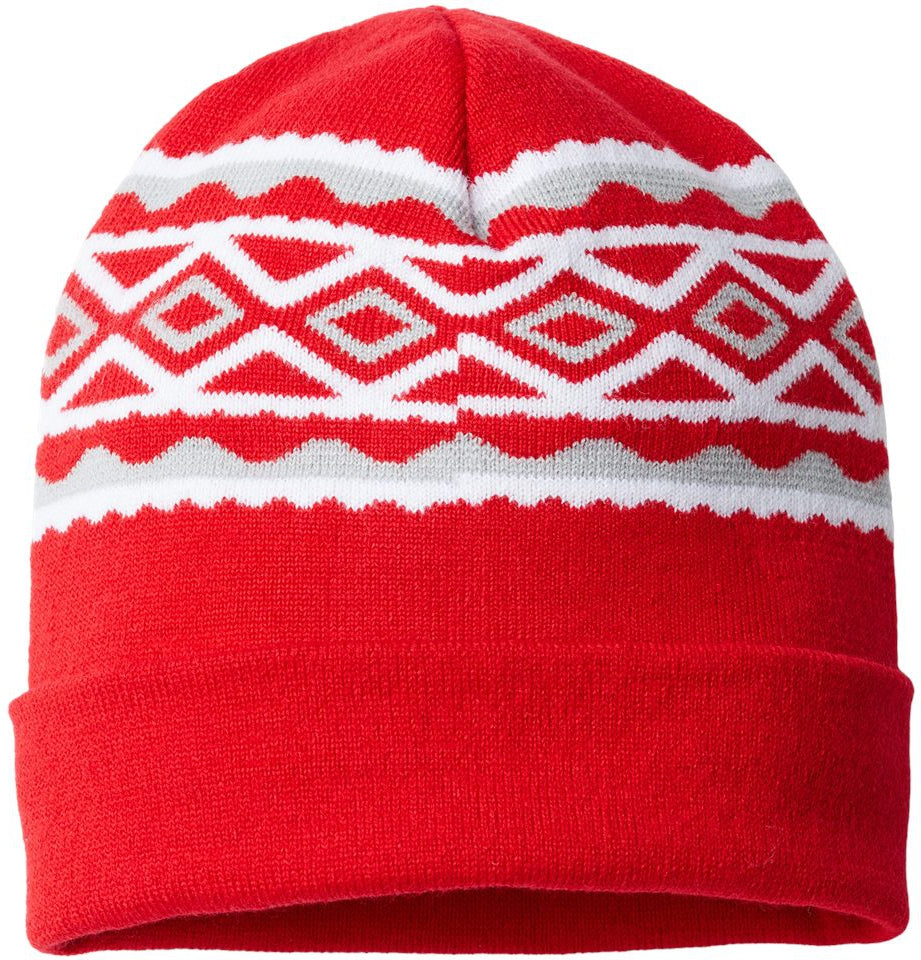 Cap America USA-Made Diamond Knit Cuff-Apparel-CAP AMERICA-True Red/ Silver-OSFA-Thread Logic