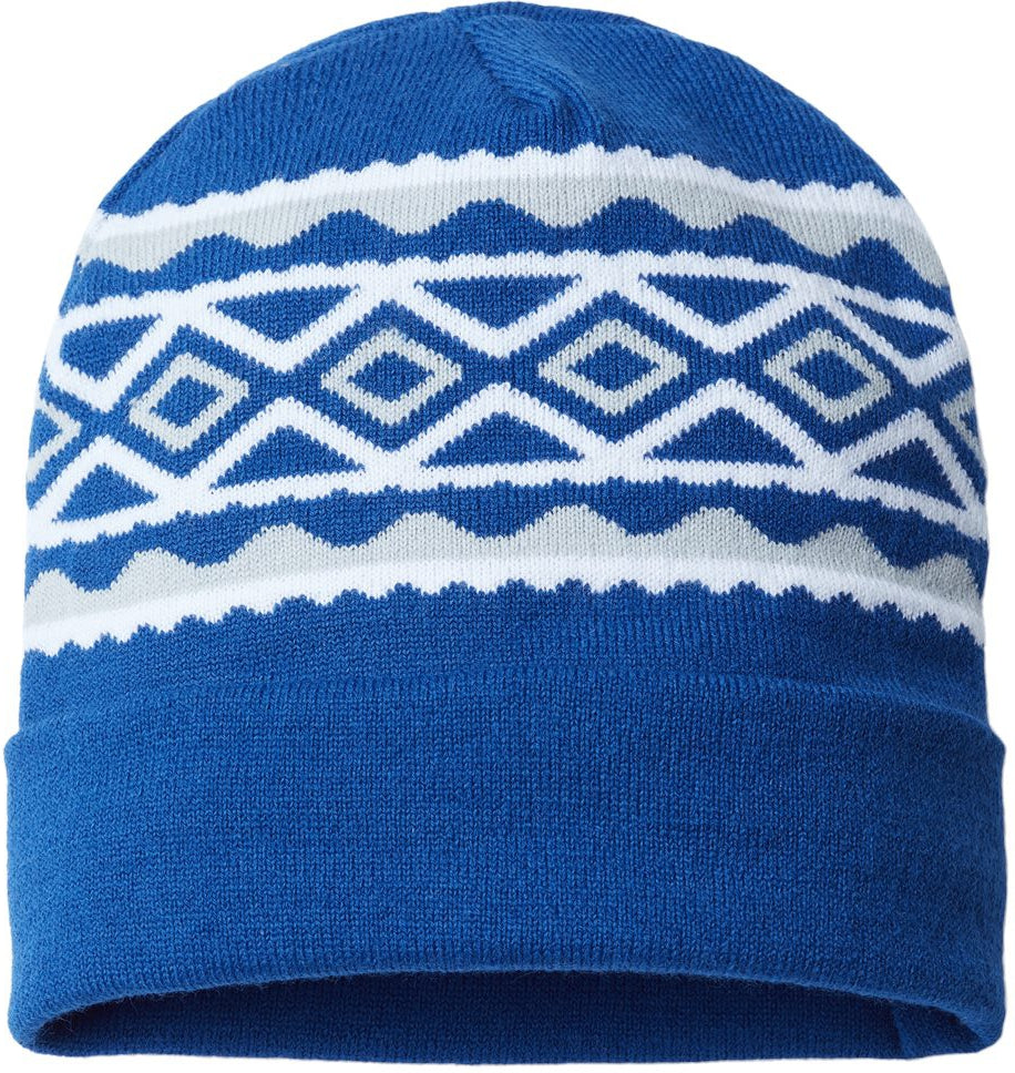 Cap America USA-Made Diamond Knit Cuff-Apparel-CAP AMERICA-True Royal/ Silver-OSFA-Thread Logic