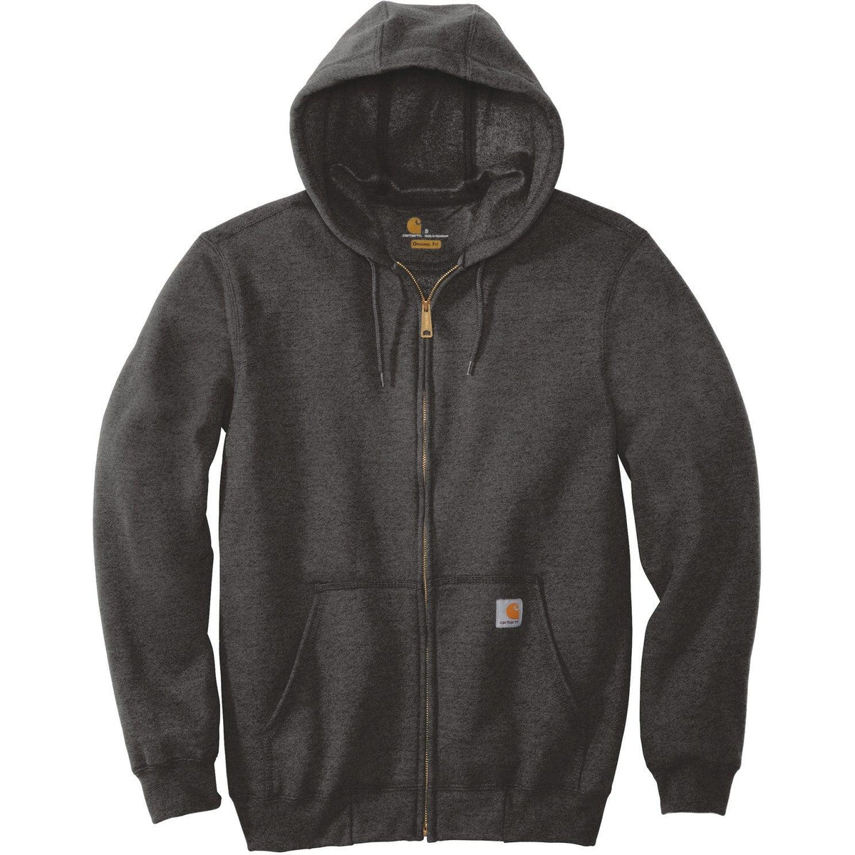 no-logo Carhartt Midweight Hooded Zip-Front Sweatshirt-Full Zips-Carhartt-Carbon Heather-S-Thread Logic