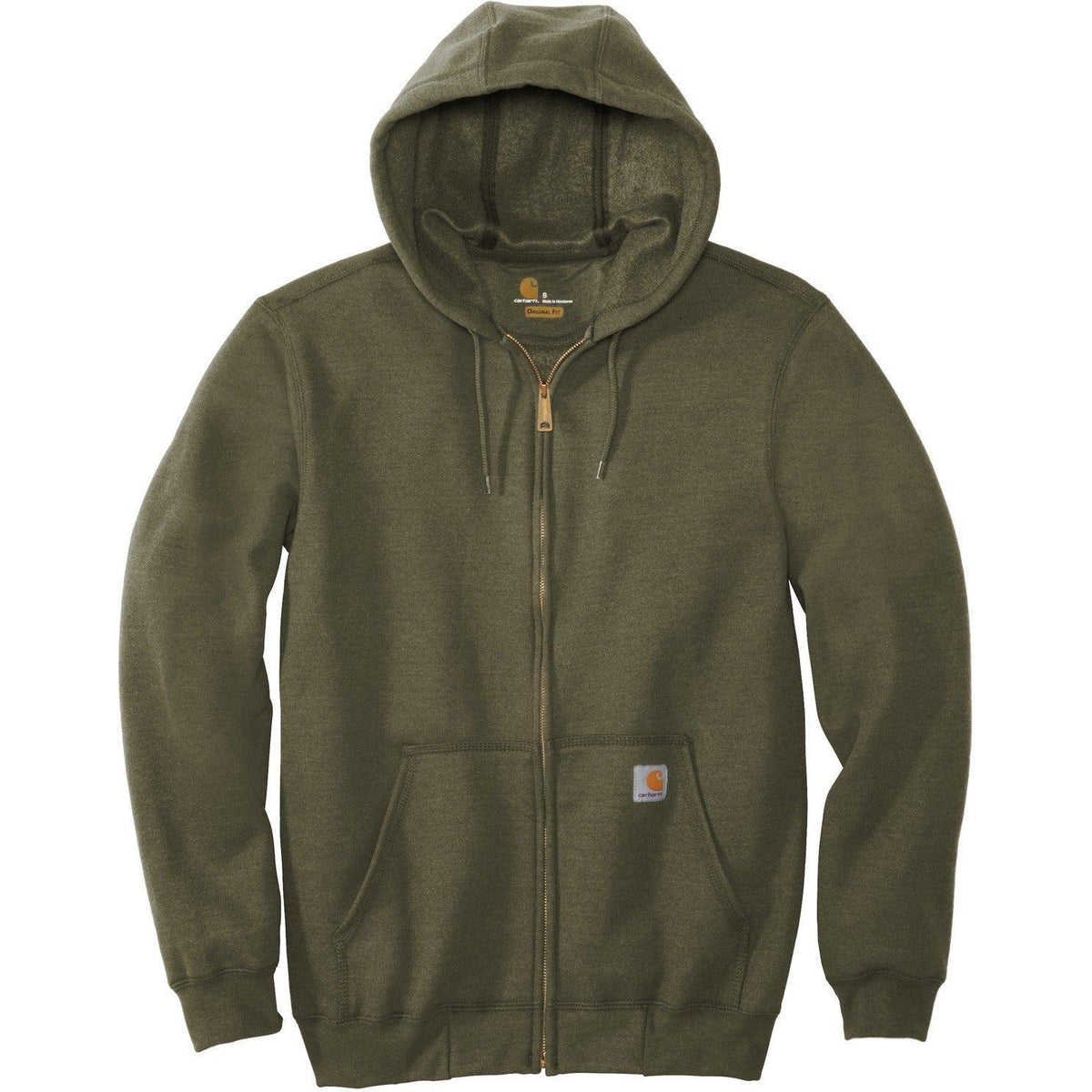 no-logo Carhartt Midweight Hooded Zip-Front Sweatshirt-Full Zips-Carhartt-Moss-S-Thread Logic