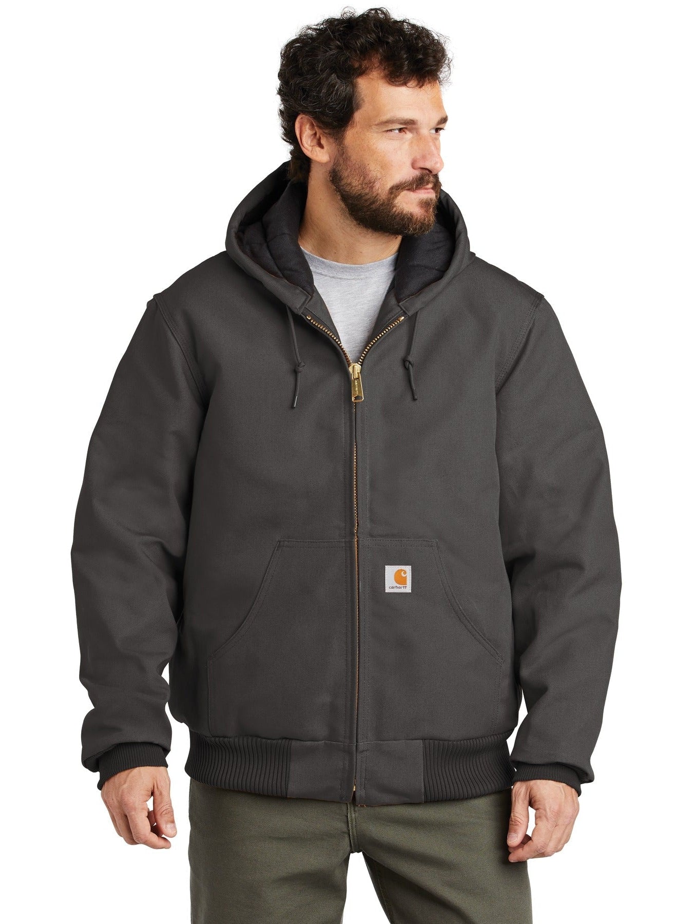 no-logo Carhartt Quilted-Flannel-Lined Duck Active Jacket-Regular-Carhartt-Thread Logic