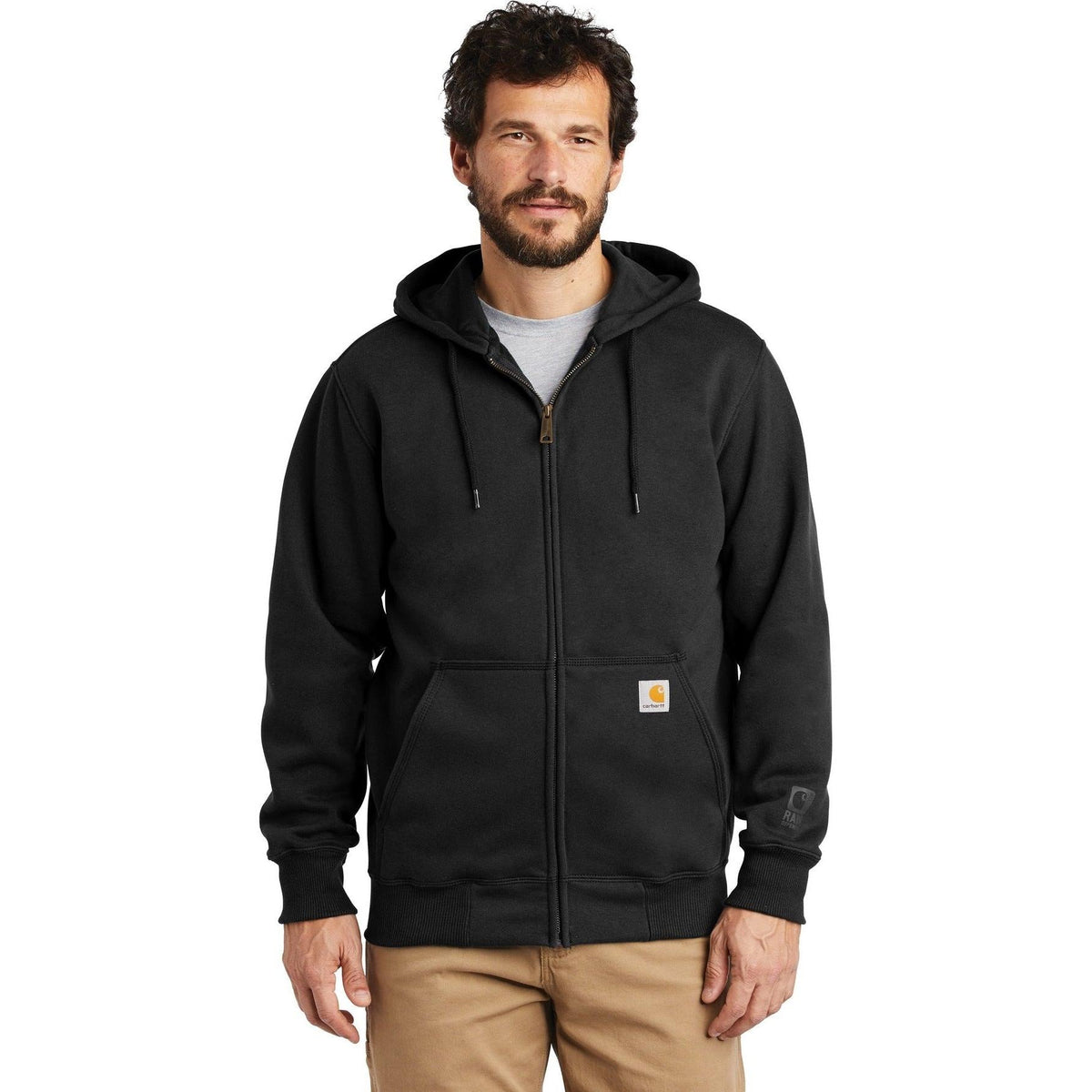 no-logo Carhartt Rain Defender Paxton Heavyweight Hooded Zip-Front Sweatshirt-Full Zips-Carhartt-Thread Logic