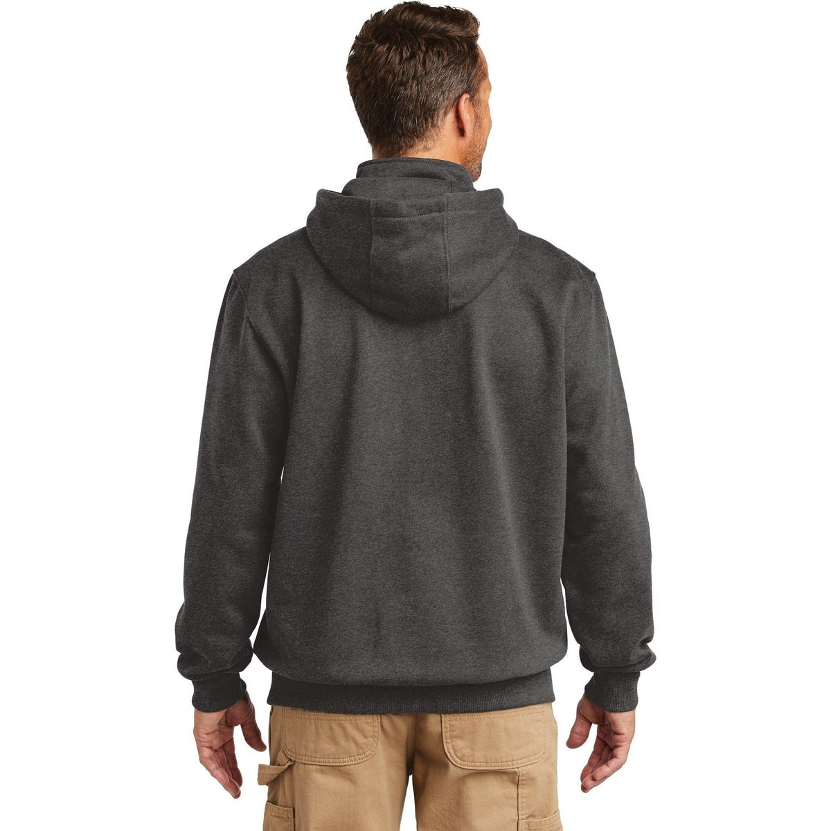 no-logo Carhartt Rain Defender Paxton Heavyweight Hooded Zip Mock Sweatshirt-Quarter Zips-Carhartt-Thread Logic