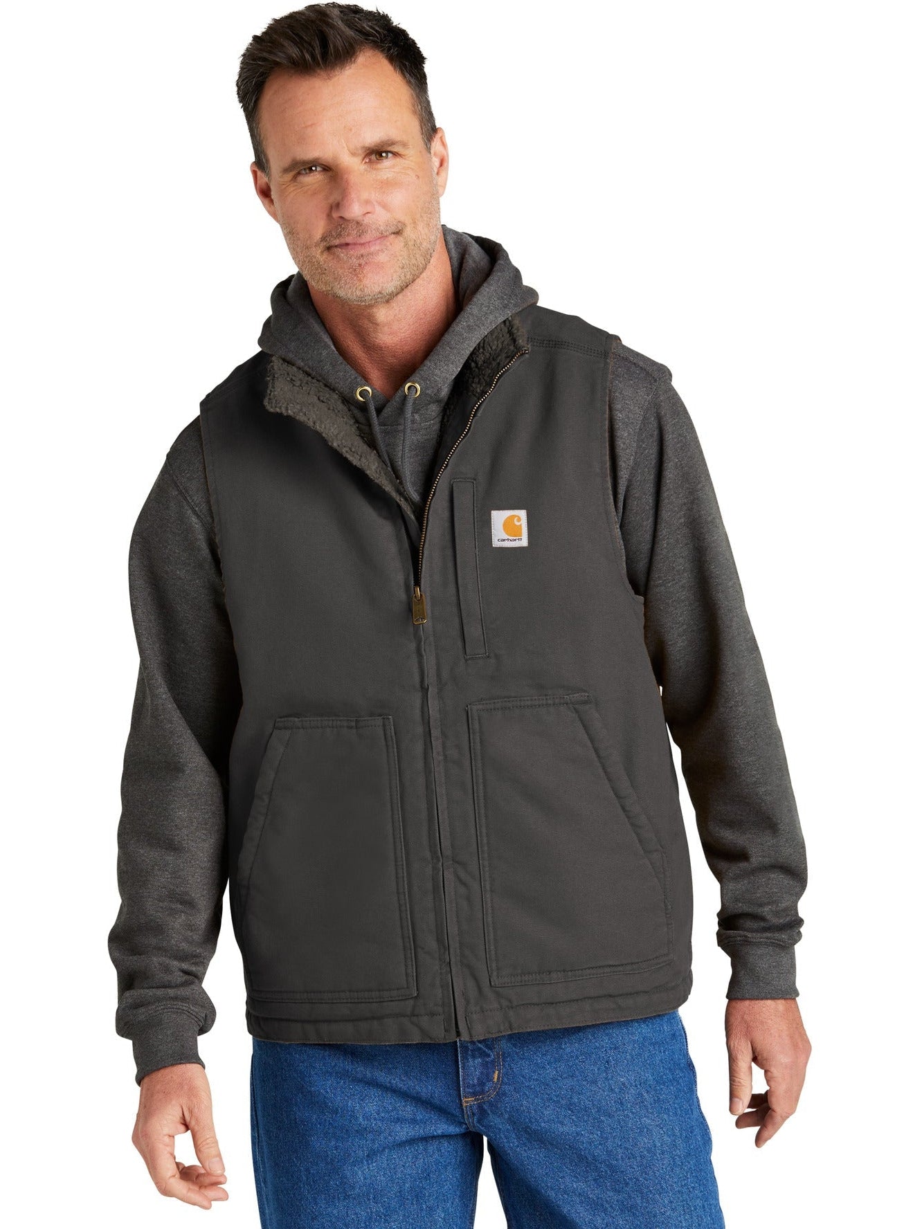no-logo Carhartt Sherpa-Lined Mock Neck Vest-Regular-Carhartt-Thread Logic