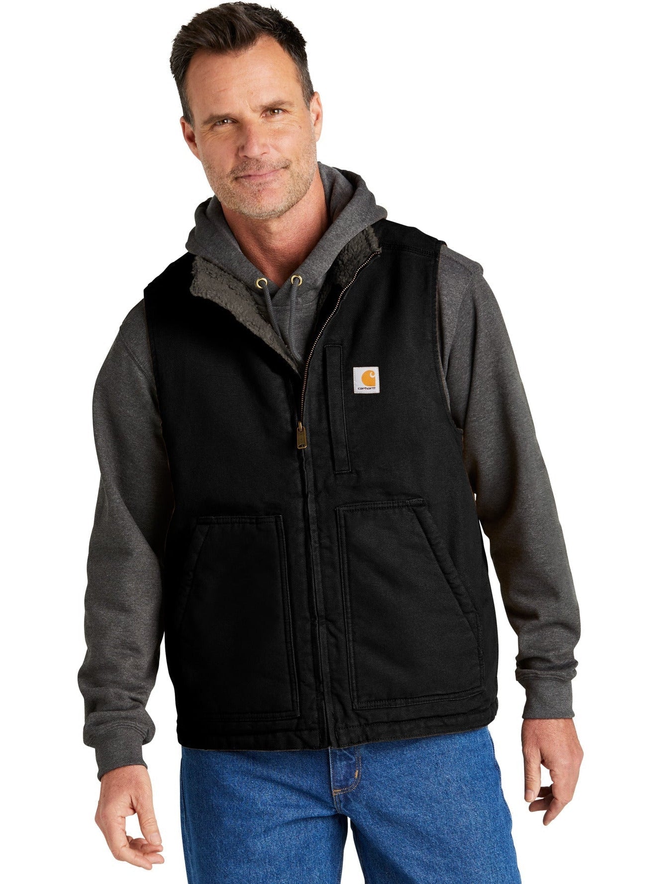 no-logo Carhartt Sherpa-Lined Mock Neck Vest-Regular-Carhartt-Thread Logic