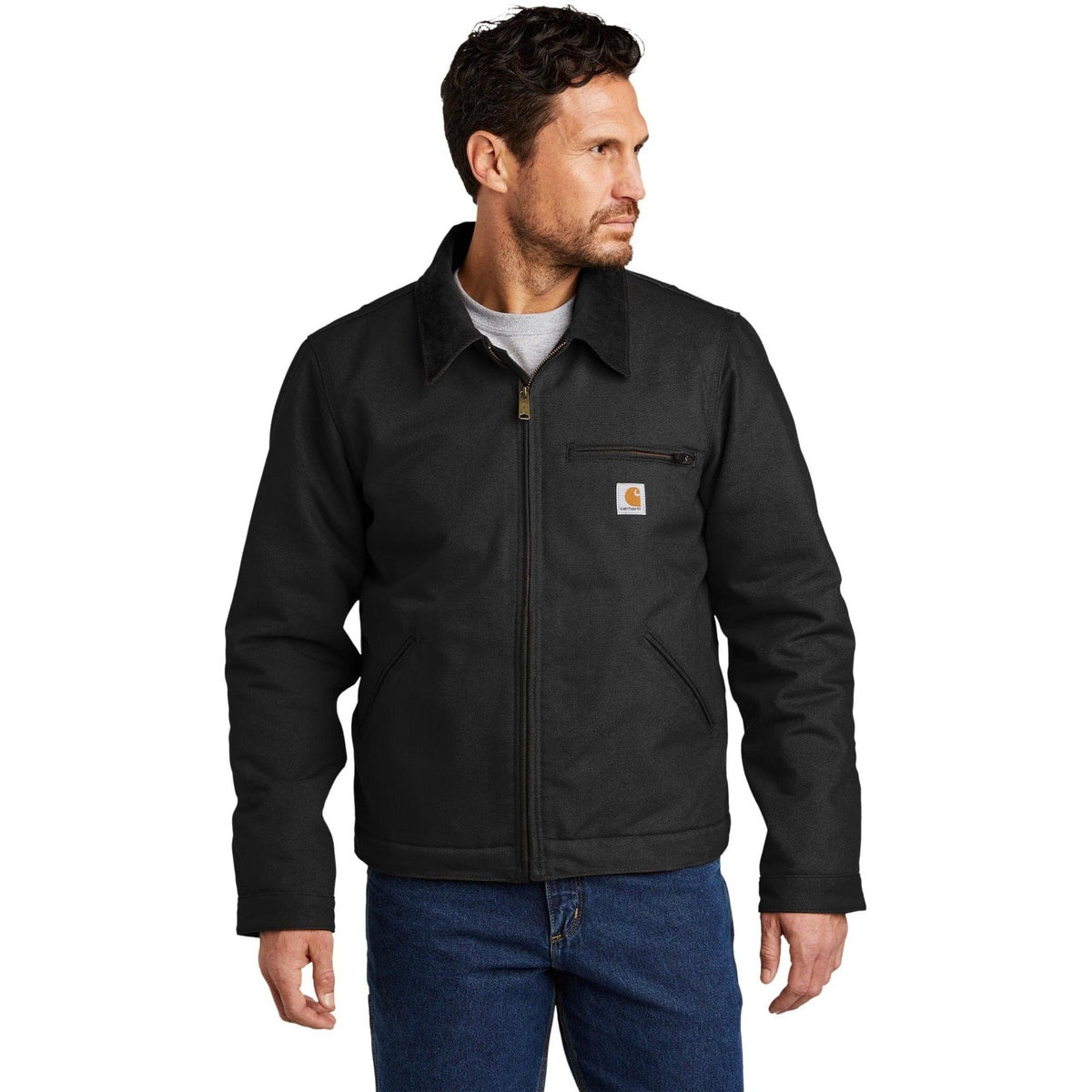 no-logo Carhartt Tall Duck Detroit Jacket-Regular-Carhartt-Black-LT-Thread Logic