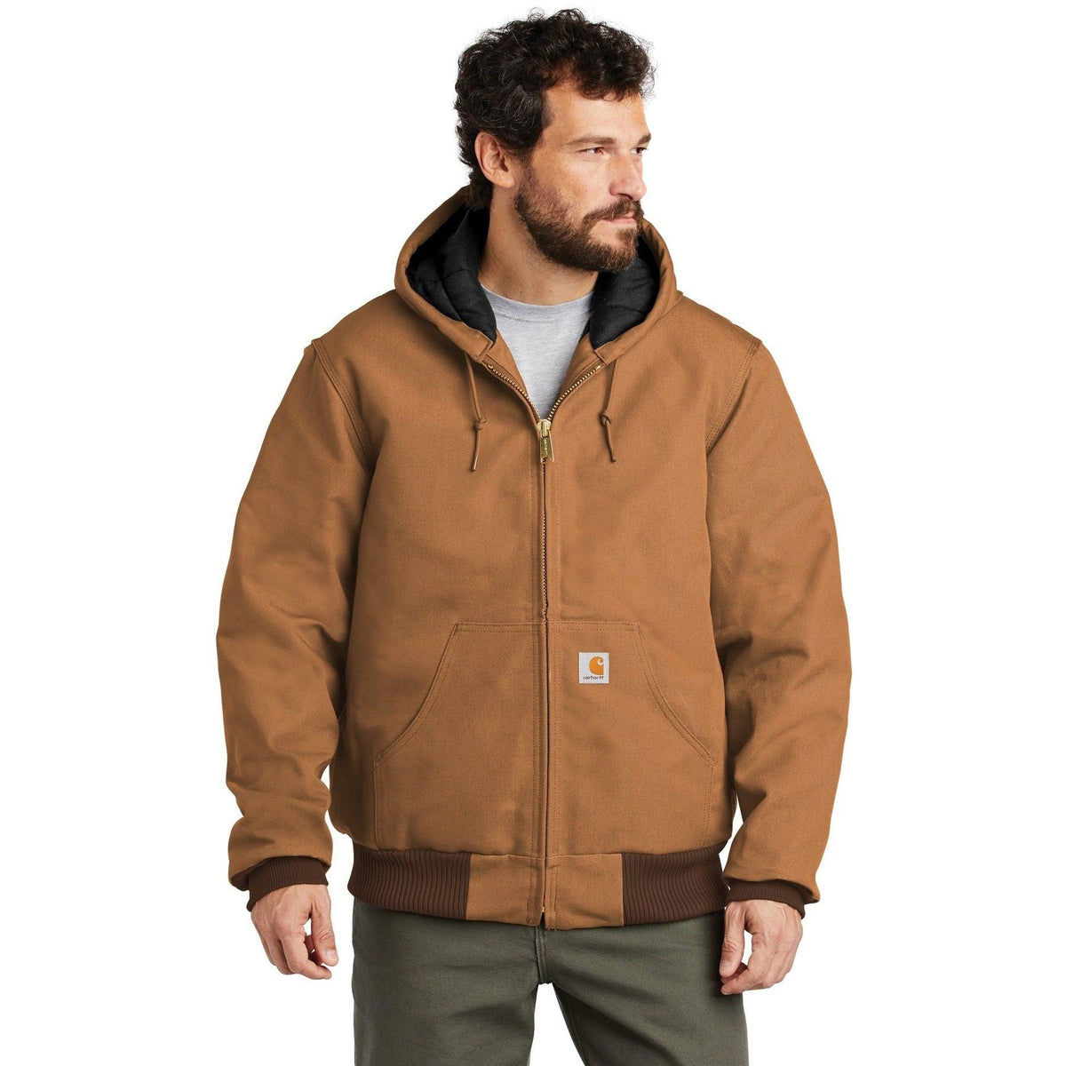 no-logo Carhartt Tall Quilted-Flannel-Lined Duck Active Jac-New-Carhartt-Thread Logic