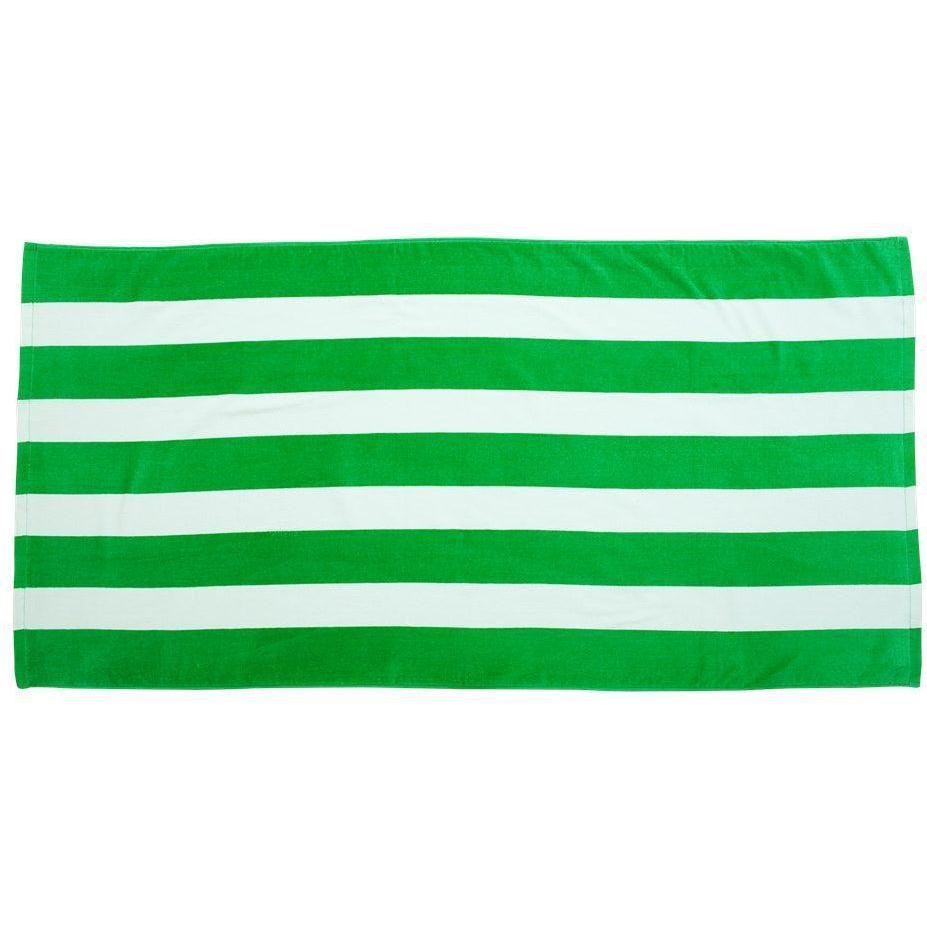 no-logo Carmel Towel Company Cabana Stripe Velour Beach Towel-Accessories-Carmel Towel-Kelly-Thread Logic