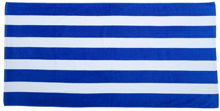 no-logo Carmel Towel Company Cabana Stripe Velour Beach Towel-Accessories-Carmel Towel-Royal-Thread Logic