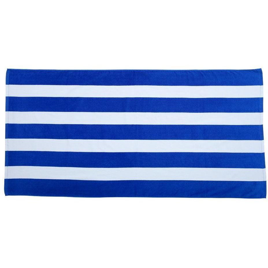 no-logo Carmel Towel Company Cabana Stripe Velour Beach Towel-Accessories-Carmel Towel-Royal-Thread Logic