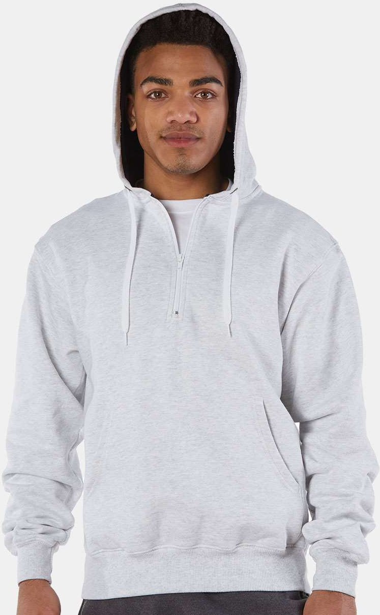 no-logo Champion Cotton Max Hooded Quarter-Zip Sweatshirt-Men's Layering-Champion-Thread Logic