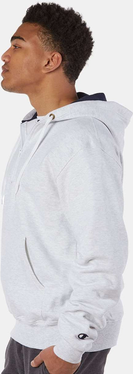 no-logo Champion Cotton Max Hooded Quarter-Zip Sweatshirt-Men's Layering-Champion-Thread Logic