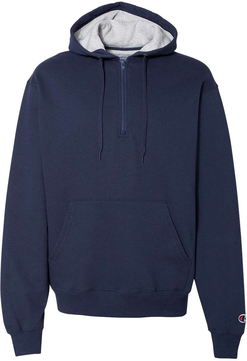 Champion Cotton Max Hooded Quarter-Zip Sweatshirt
