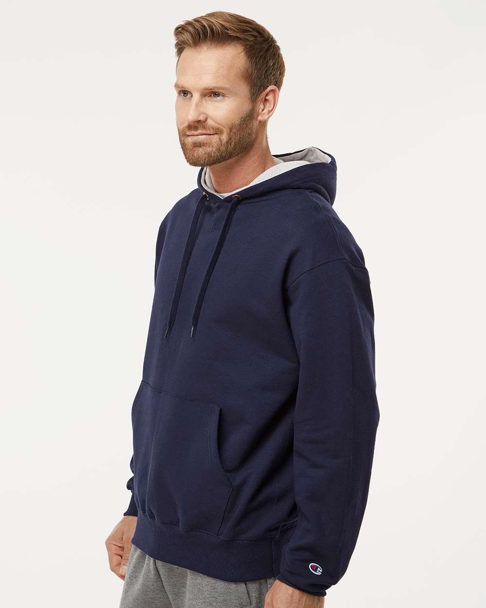 no-logo Champion Cotton Max Hooded Sweatshirt-Men's Layering-Champion-Thread Logic