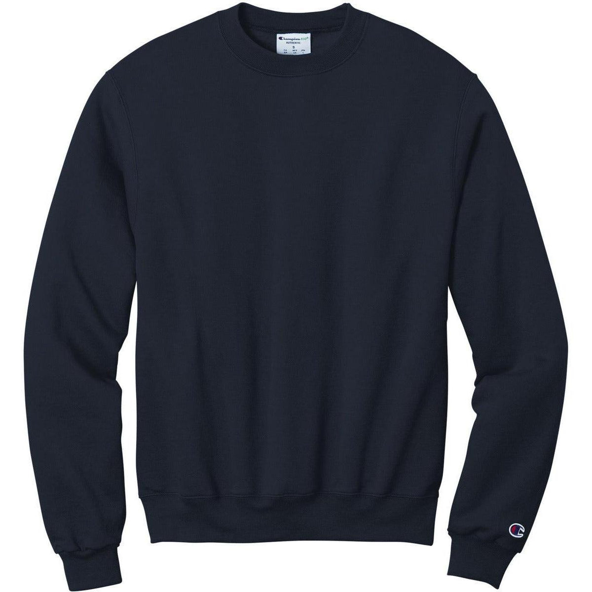 no-logo Champion Double Dry Eco Crew Neck Fleece-Crewnecks-Champion-Navy-S-Thread Logic