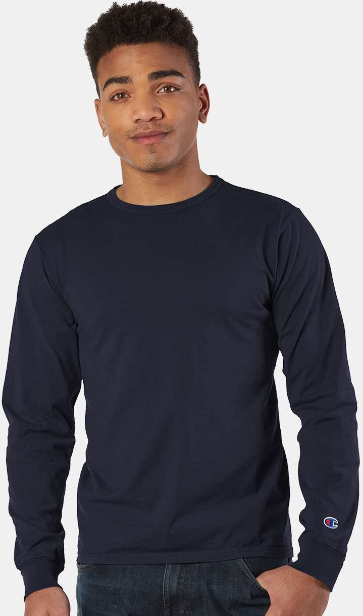 no-logo Champion Garment Dyed Long Sleeve T-Shirt-Men's T Shirts-Champion-Thread Logic