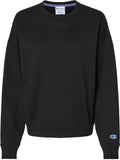 Champion Ladies Powerblend Crewneck Sweatshirt-Apparel-Champion-Black-S-Thread Logic