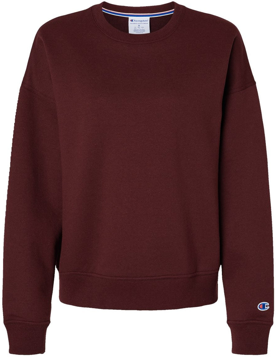 Champion Ladies Powerblend Crewneck Sweatshirt-Apparel-Champion-Maroon-S-Thread Logic