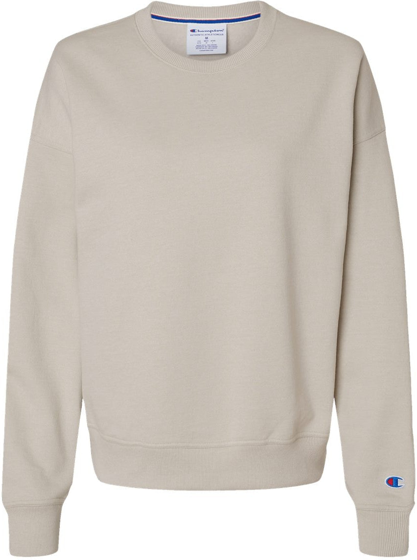 Champion Ladies Powerblend Crewneck Sweatshirt-Apparel-Champion-Sand-S-Thread Logic