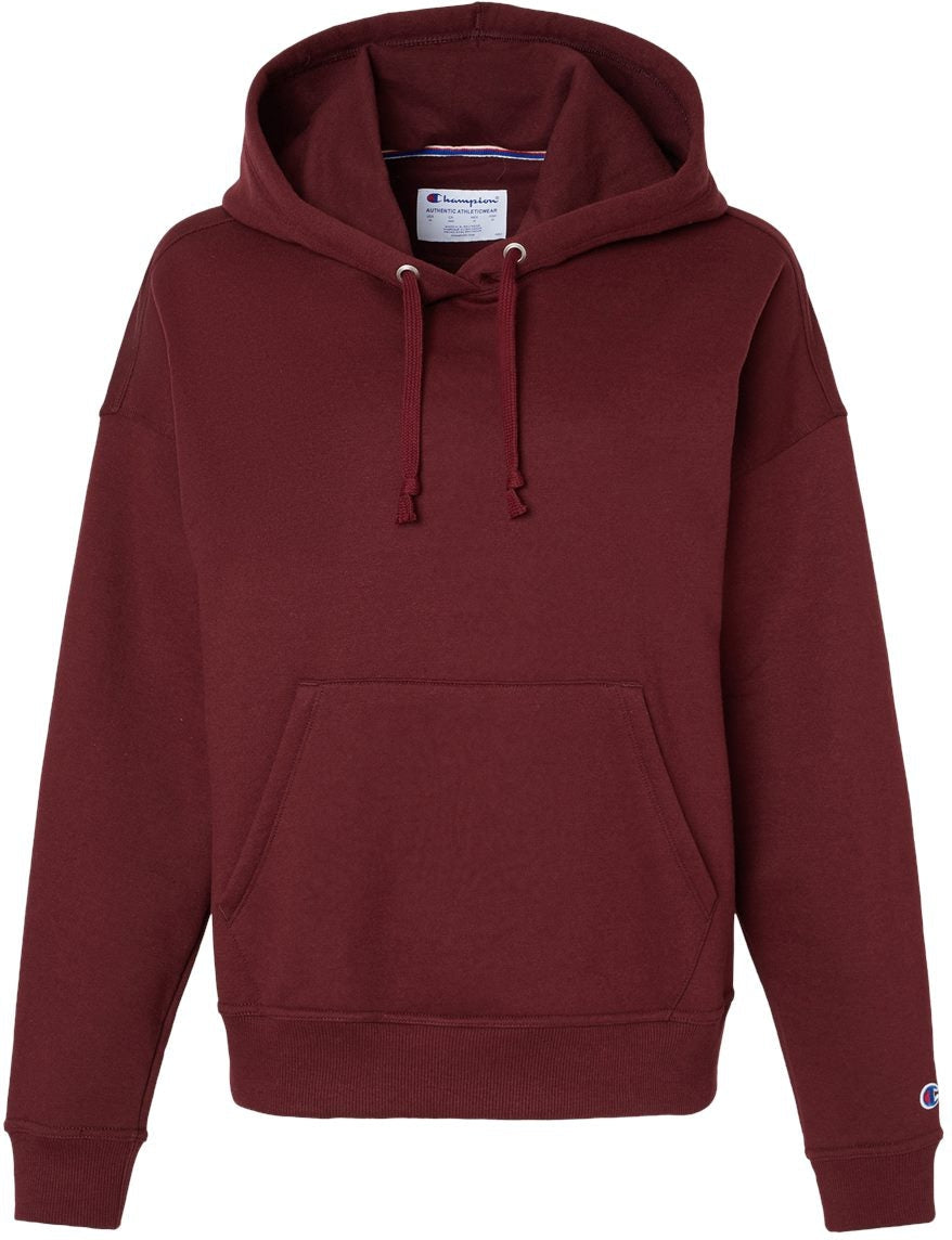 Champion Ladies Powerblend Hooded Sweatshirt-Apparel-Champion-Maroon-S-Thread Logic
