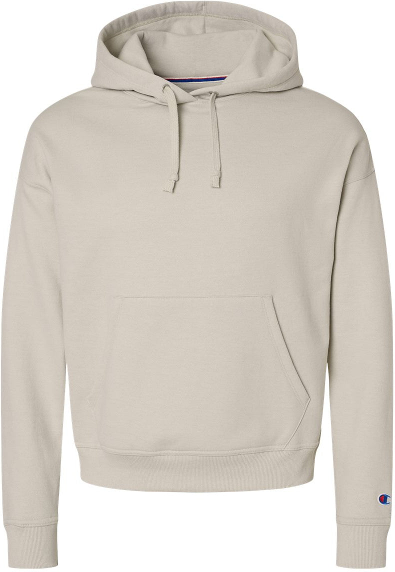 Champion Ladies Powerblend Hooded Sweatshirt-Apparel-Champion-Sand-S-Thread Logic