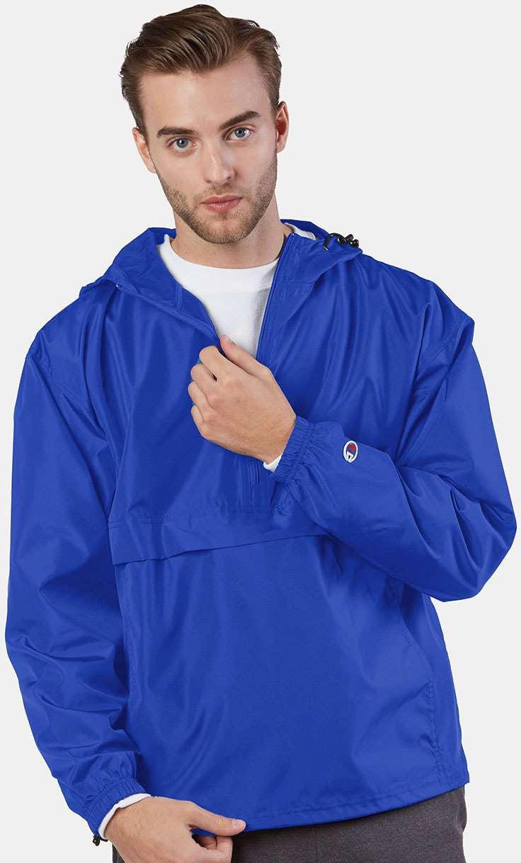 no-logo Champion Packable Quarter-Zip Jacket-Men's Jackets-Champion-Thread Logic