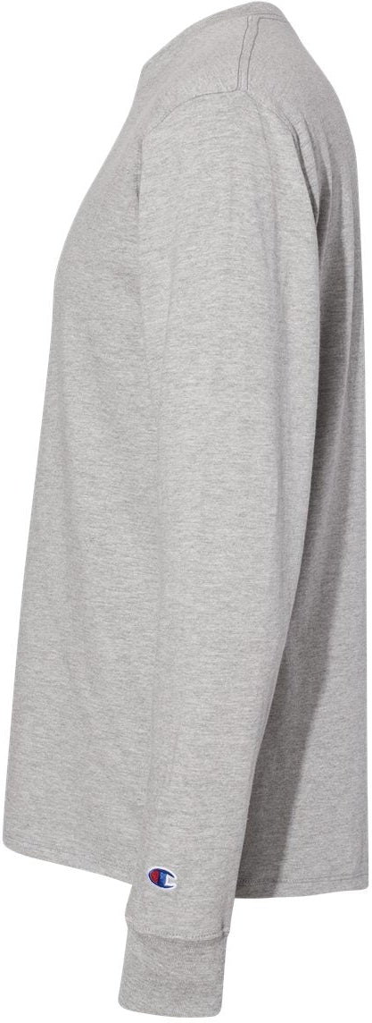 no-logo Champion Premium Fashion Classics Long Sleeve T-Shirt-Men's T Shirts-Champion-Oxford Grey-S-Thread Logic