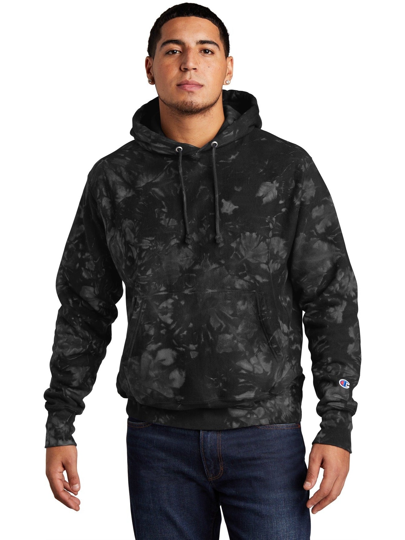 no-logo Champion Reverse Weave Scrunch-Dye Tie-Dye Hooded Sweatshirt-Regular-Champion-Thread Logic