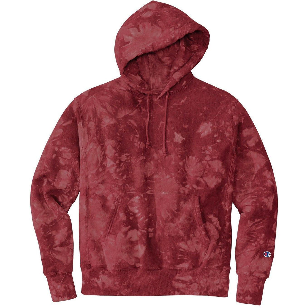 no-logo Champion Reverse Weave Scrunch-Dye Tie-Dye Hooded Sweatshirt