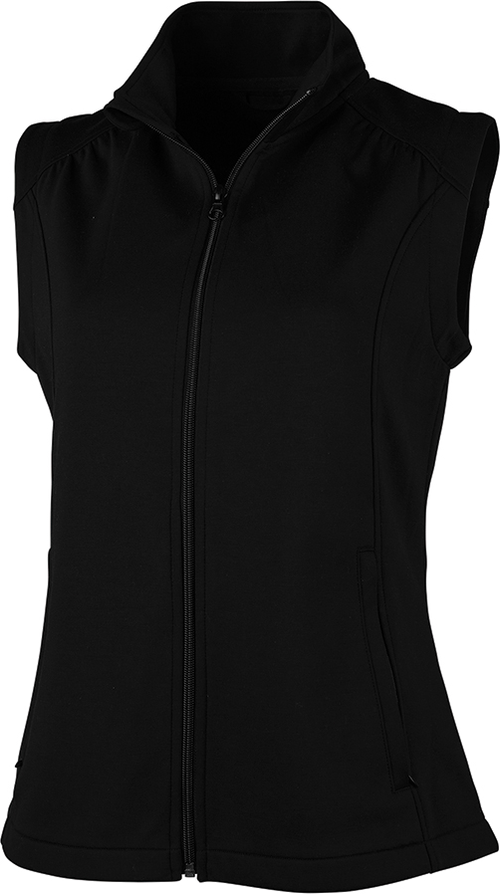 no-logo Charles River Ladies Seaport Full Zip Performance Vest-Ladies Layering-Charles River-Black-XS-Thread Logic