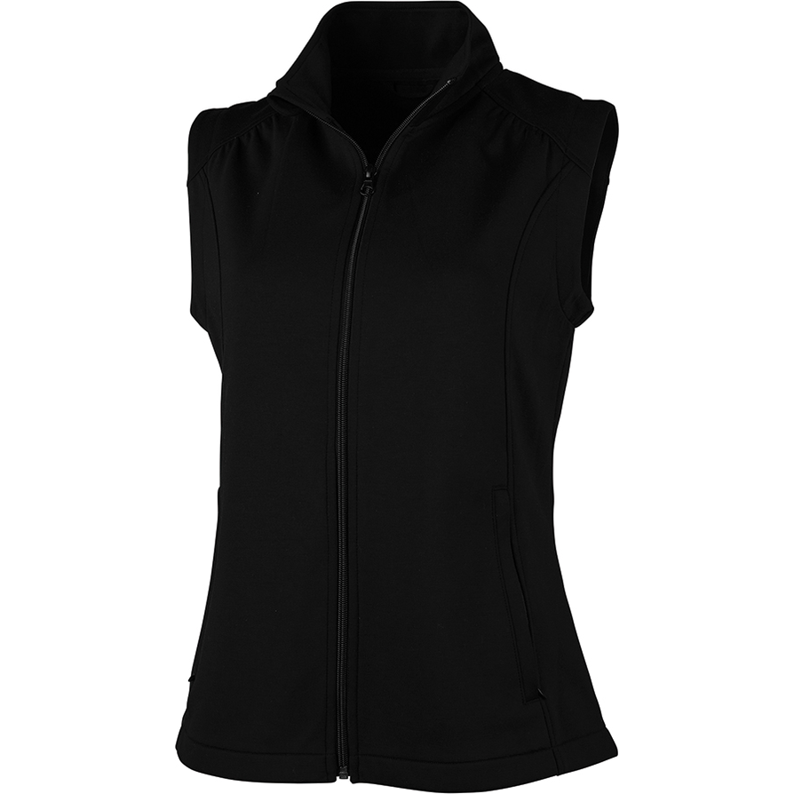 no-logo Charles River Ladies Seaport Full Zip Performance Vest-Ladies Layering-Charles River-Black-XS-Thread Logic