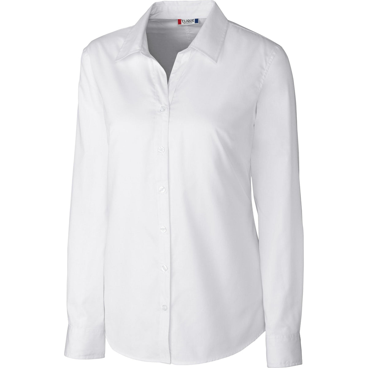 no-logo Clique Women's Avesta Long Sleeve Stain Resistant Twill-Dress Shirts-Clique-White-XS-Thread Logic