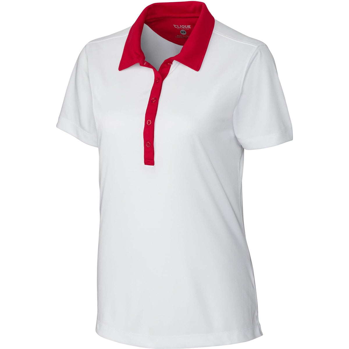 no-logo Clique Women's Parma Colorblock Polo-Ladies Polos-Clique-White/Red-XS-Thread Logic