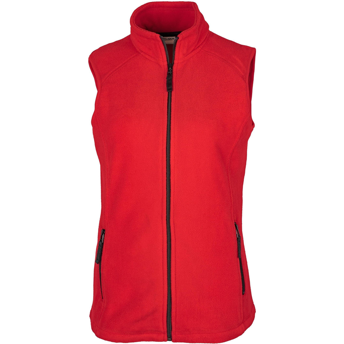 no-logo Clique Women's Summit Full Zip Microfleece Vest-Vests-Clique-Red-XS-Thread Logic
