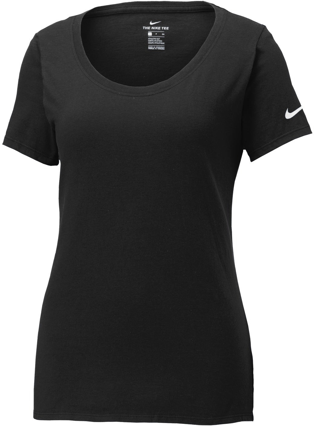 no-logo Closeout - NIKE Ladies Core Cotton Scoop Neck Tee-Discontinued-NIKE-Black-S-Thread Logic